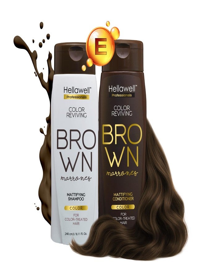 HELLAWELL PROFESSIONALS Professional Coloring kit - Permanent color cream hair dye. Gray Coverage. 6.0 Dark Blonde + Brown Color Shampoo and Conditioner Kit for Revives the Color. - Image 3
